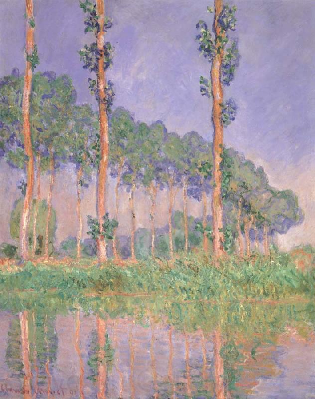 Claude Monet Poplars,Pink Effect Norge oil painting art